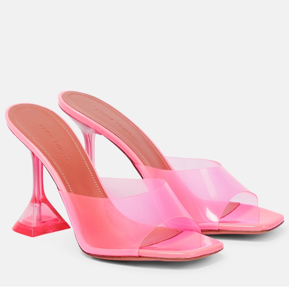 AMINA MUADDI Lupita pink PVC mules